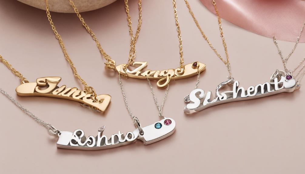 custom name necklace selection