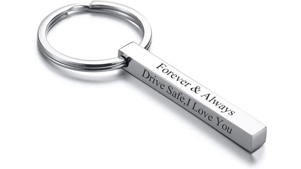 customizable vertical bar keychain