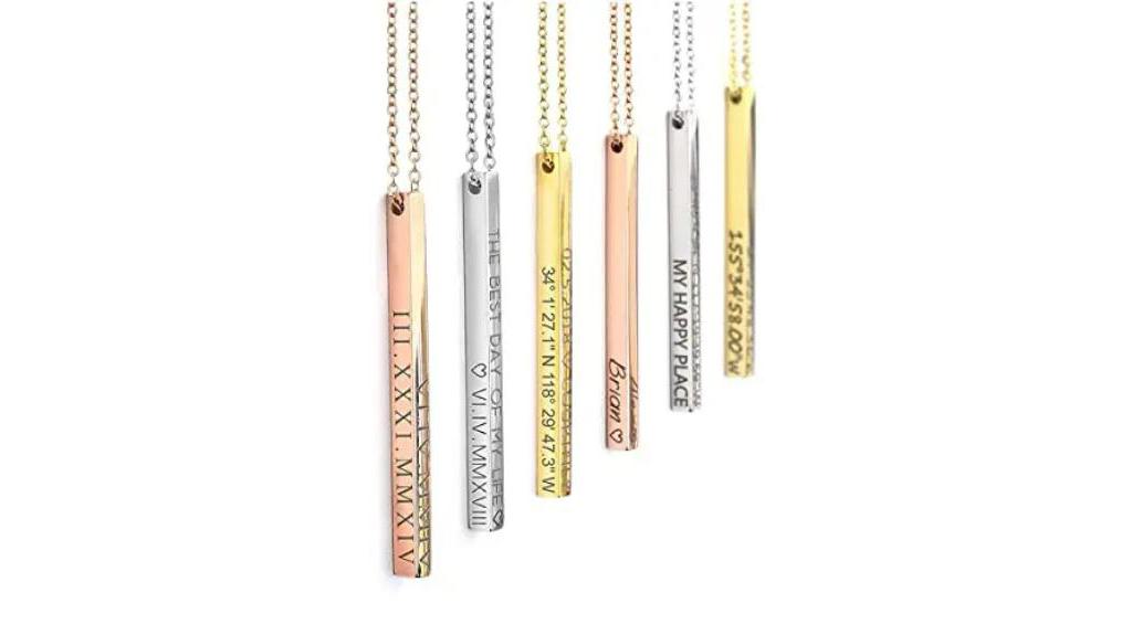 customized coordinate bar necklaces