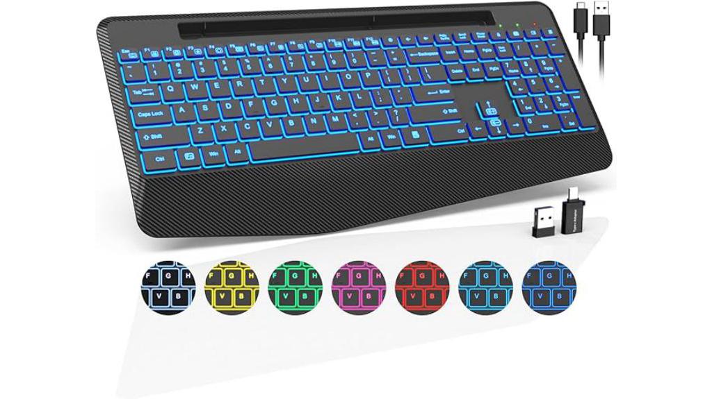 ergonomic backlit wireless keyboard