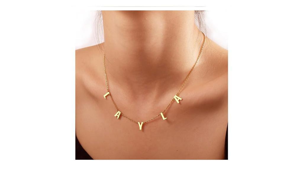 personalized gold plated necklace