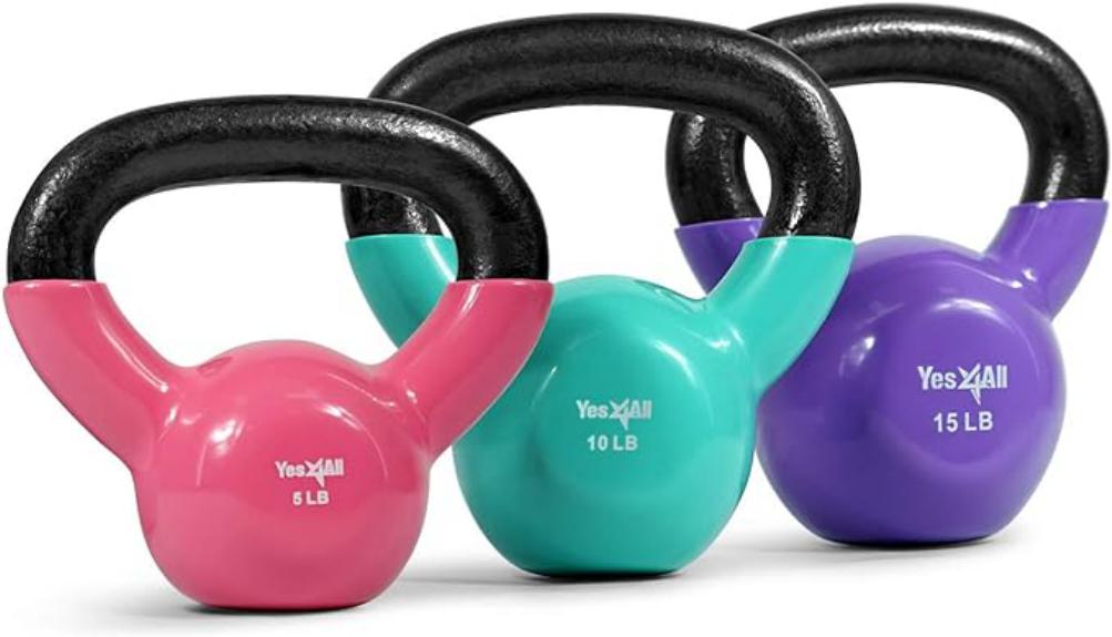 vinyl coated kettlebell set